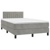 vidaXL Sommier &agrave; lattes de lit avec matelas LED Gris clair 120x200 cm