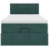 vidaXL Lit ottoman avec matelas et LED Vert fonc&eacute; 90x200cm velours