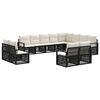 vidaXL Ensemble de canap&eacute; de jardin 12 pc Noir polyrotin