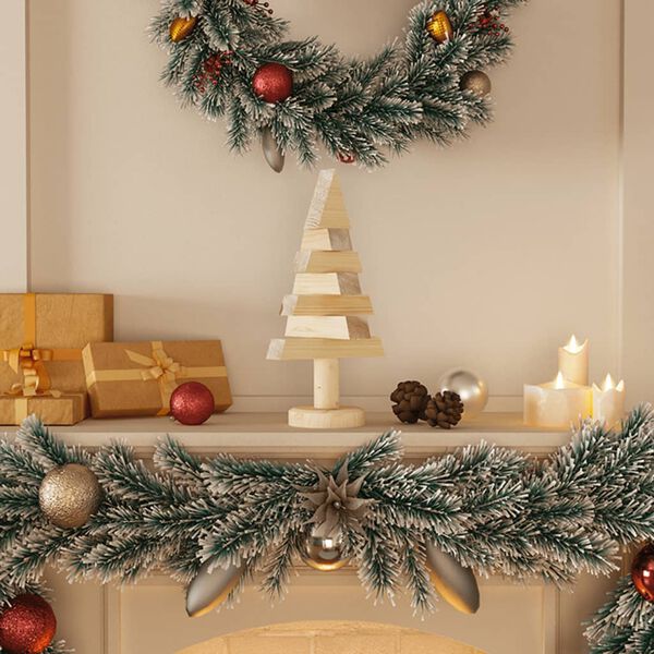 vidaXL Arbres de No&euml;l en bois pour d&eacute;coration 2 pcs 30 cm pin massif