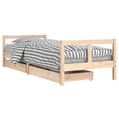 vidaXL Cadre de lit pour enfants gris 80x200 cm bois de pin massif