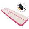vidaXL Tapis gonflable de gymnastique avec pompe 400x100x15cm PVC Rose