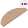 vidaXL Tapis d'escalier auto-adh&eacute;sifs 30 pcs beige 65x22,5x3,5 cm