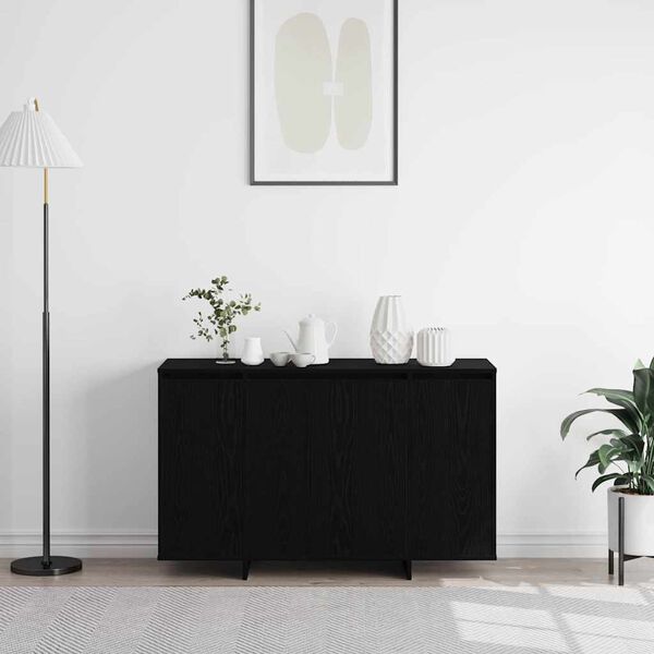 vidaXL Buffet Ch&ecirc;ne noir 120 x 41 x 75 cm Bois d'ing&eacute;nierie