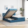 VidaXL Cadre de lit ottoman avec matelas bleu fonc&eacute; 160x200 cm velours