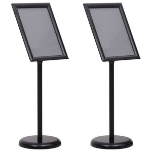 vidaXL Supports de posters 2 pcs Noir 45 x 32,7 x 108 cm Aluminium