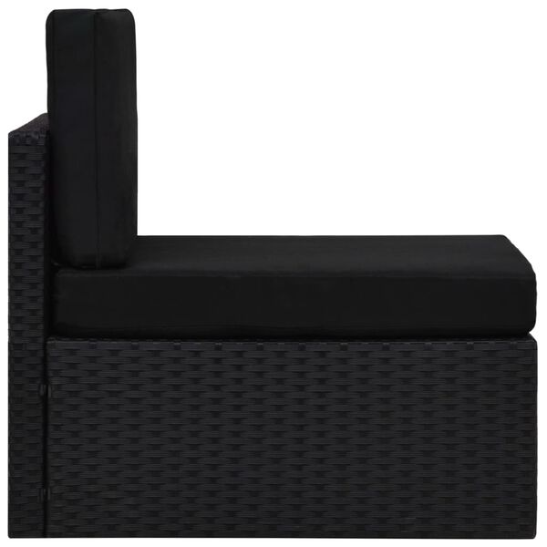vidaXL Canap&eacute; central sectionnel R&eacute;sine tress&eacute;e Noir