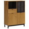 vidaXL Buffet avec porte vitr&eacute;e FLAM 92x40x122,5 cm bois massif de pin