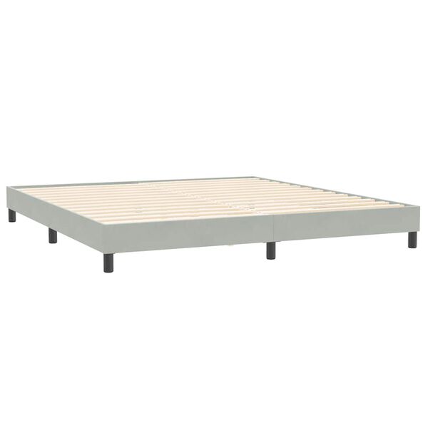 vidaXL Sommier &agrave; lattes de lit et matelas gris clair 180x210cm velours