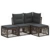 vidaXL Ensemble de canap&eacute; de jardin 4 pc Gris polyrotin