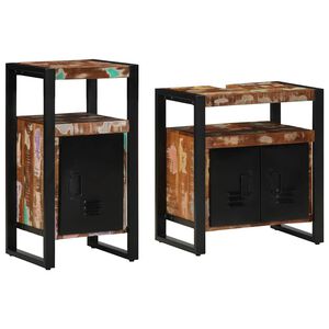 vidaXL Ensemble de mobilier de salle de bain 2 pi&egrave;ces Marron