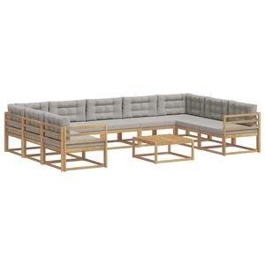 vidaXL Ensemble de canap&eacute;s d'ext&eacute;rieur 10 pc Blanc et gris clair