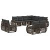vidaXL Ensemble de canap&eacute; de jardin 11 pc Gris et Gris fonc&eacute; polyrotin