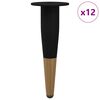 vidaXL Pieds de meuble 12 pi&egrave;ces Noir et or &Oslash; 40 x 98 mm Fer