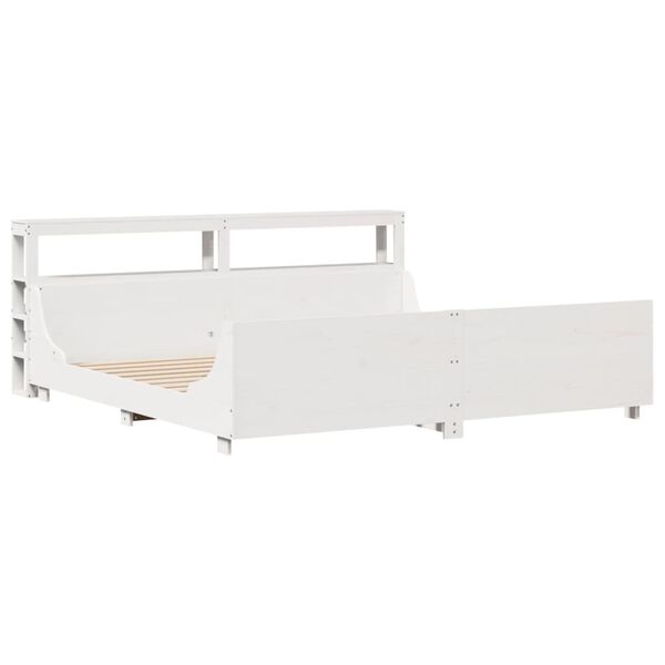 vidaXL Cadre de lit sans matelas blanc 200x200 cm bois massif de pin