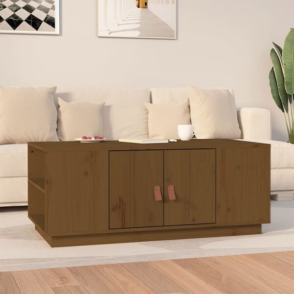 vidaXL Table basse Marron miel 100x50x41 cm Bois massif de pin