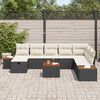 vidaXL Ensemble de canap&eacute; de jardin 9 pcs Noir Poly rotin
