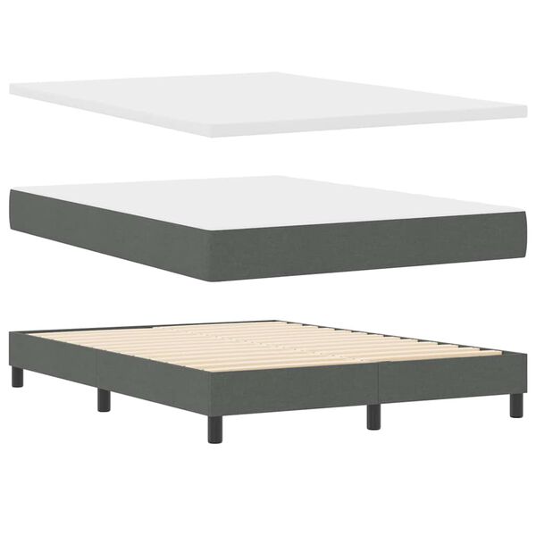 vidaXL Lit &agrave; ressorts avec matelas Gris fonc&eacute; 200 x 160 cm Polyester