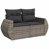vidaXL Salon de jardin 6 pcs avec coussins gris r&eacute;sine tress&eacute;e