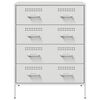 vidaXL Buffet blanc 68x39x89 cm acier