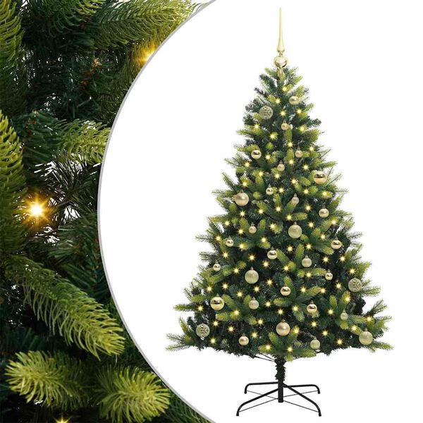 vidaXL Arbre de No&euml;l artificiel &agrave; charni&egrave;res 150 LED Vert 150 cm