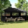 vidaXL Tente de r&eacute;ception pliable escamotable 3 parois lat&eacute;rales noir