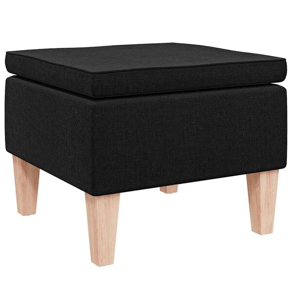 vidaXL Tabouret avec pieds en bois Noir Tissu