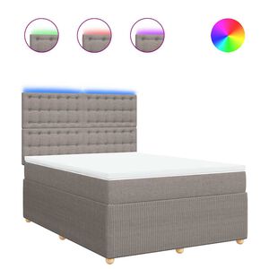 vidaXL Sommier &agrave; lattes de lit avec matelas Taupe 160x200 cm Tissu