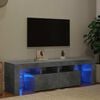 vidaXL Meuble TV avec lumi&egrave;res LED Gris b&eacute;ton 140x36,5x40 cm