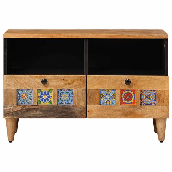 vidaXL Meuble TV Naturel 70 x 33 x 46 cm Bois de mangue massif