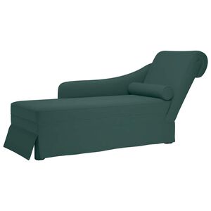 vidaXL Fauteuil long et traversin accoudoir droit vert fonc&eacute; velours