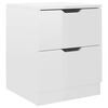 vidaXL Tables de chevet 2pcs Blanc brillant 40x40x50cm bois ing&eacute;nierie