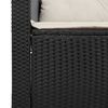 vidaXL Canap&eacute; de jardin avec coussins 3 places noir r&eacute;sine tress&eacute;e