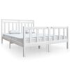 vidaXL Cadre de lit Blanc Bois massif 160x200 cm
