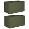 vidaXL Cache-pot de jardin 2 pc Vert olive 80 x 50 x 50 cm