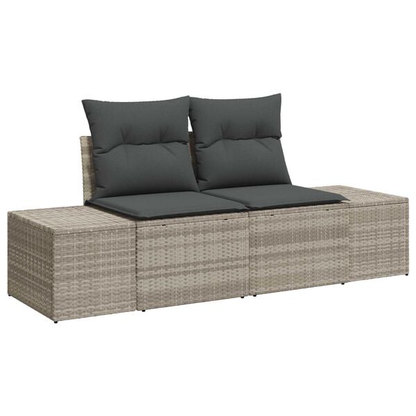 vidaXL Canapé de jardin Gris 123 x 62 x 69 cm polyrotin