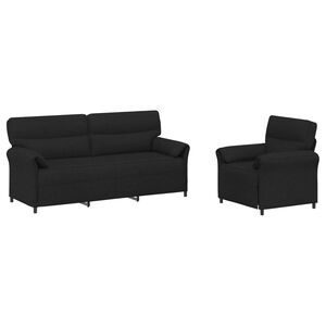 vidaXL Ensemble de Canap&eacute;s 2 pc Noir Tissu