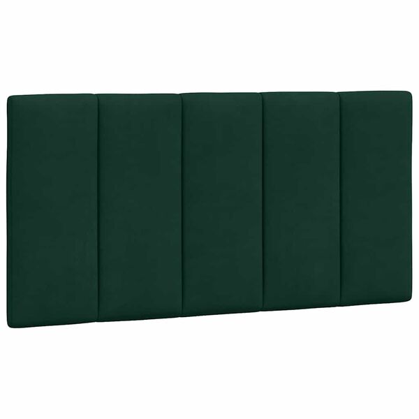 vidaXL Coussin de t&ecirc;te de lit Hanko vert fonc&eacute; 100 cm velours