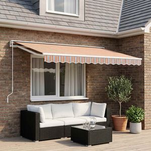 vidaXL Tissu de remplacement pour auvent orange et bleu 5x3 m polyester