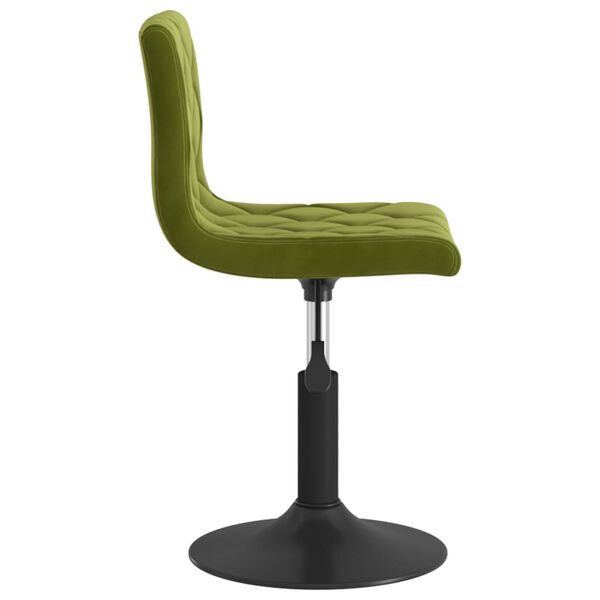 vidaXL Chaise pivotante de salle &agrave; manger Vert clair Velours