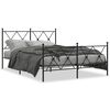vidaXL Cadre de lit m&eacute;tal sans matelas avec pied de lit noir 137x190cm