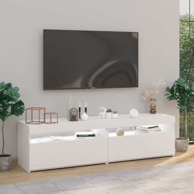 vidaXL Meubles TV 2 pcs avec lumières LED Blanc 75x35x40 cm