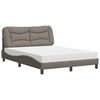 vidaXL Lit avec matelas Hvar taupe 140x200 cm tissu