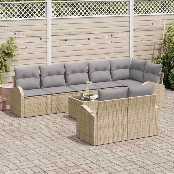vidaXL Ensemble de canap&eacute; de jardin Beige et gris 55 x 55 x 37 cm