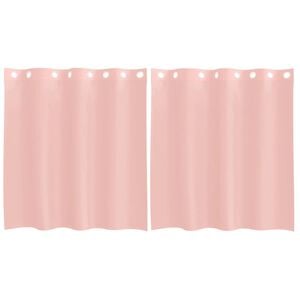 vidaXL Rideaux en voile avec &oelig;illets 2 pcs rose 140x140 cm
