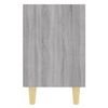 vidaXL Table de chevet avec pieds en bois Sonoma gris 40x30x50 cm