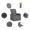 vidaXL Fauteuil de massage inclinable électrique gris similicuir