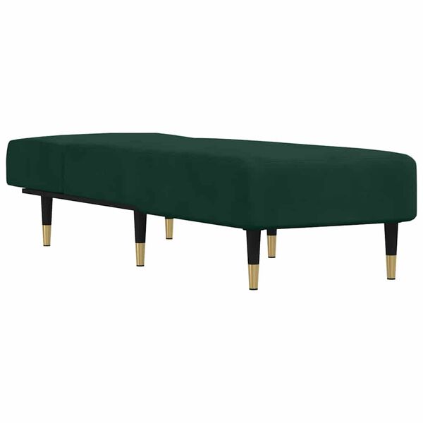 vidaXL Chaise longue vert fonc&eacute; velours