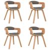 vidaXL Chaises &agrave; manger lot de 4 gris clair bois courb&eacute; et tissu
