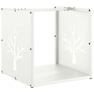 vidaXL Portant de bois chauffage blanc 40x40x40 cm